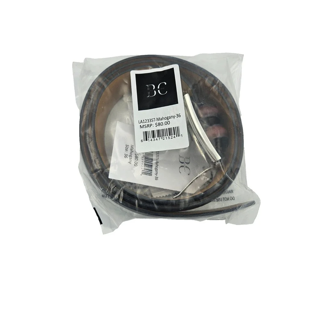 BC Leather‎ Belt Mahogany Brown Size 36 Minimal Classic Dress Casual